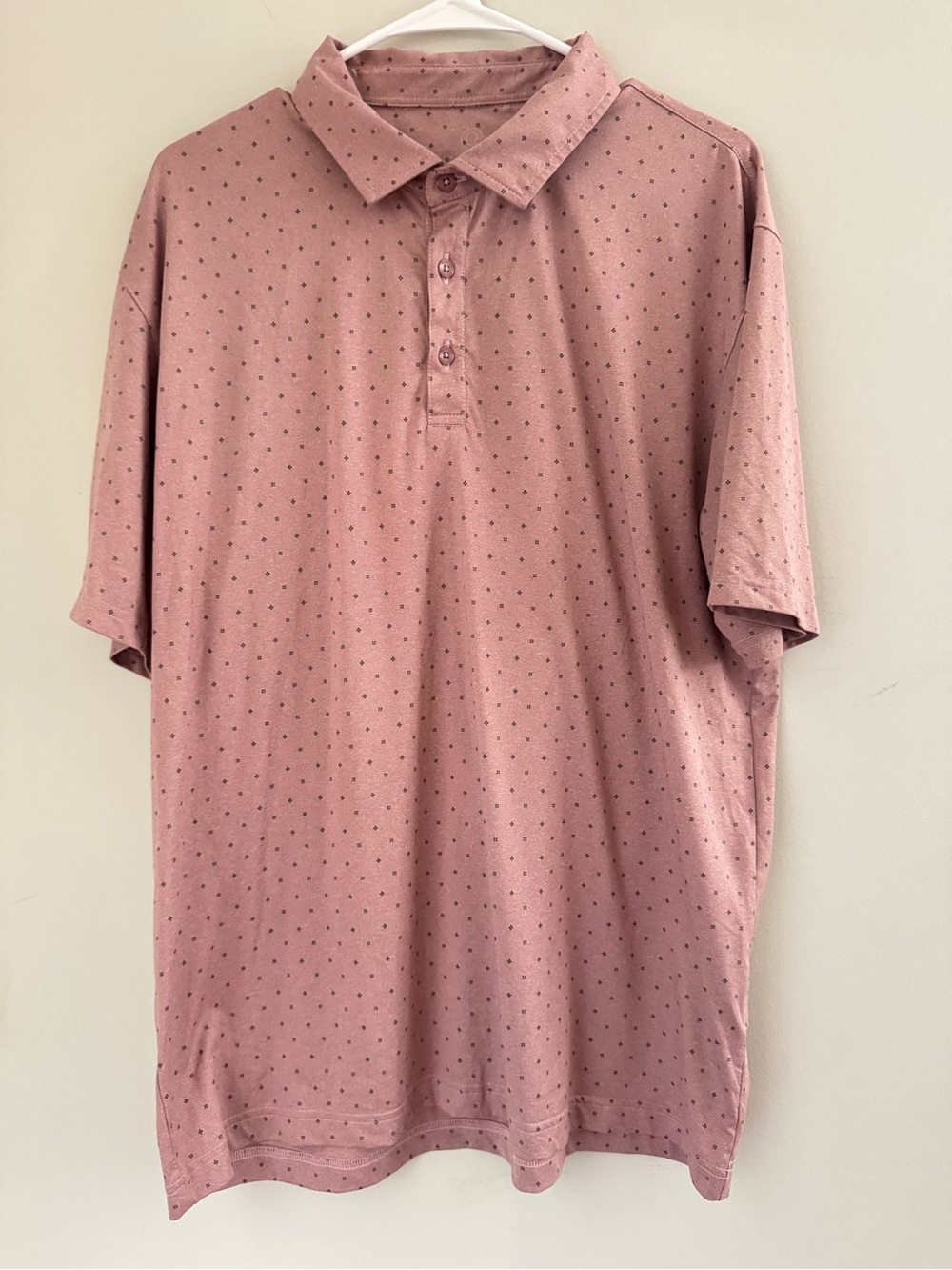 Merz b. Schwanen Men's Micro-Dot Polo in Dusty Rose